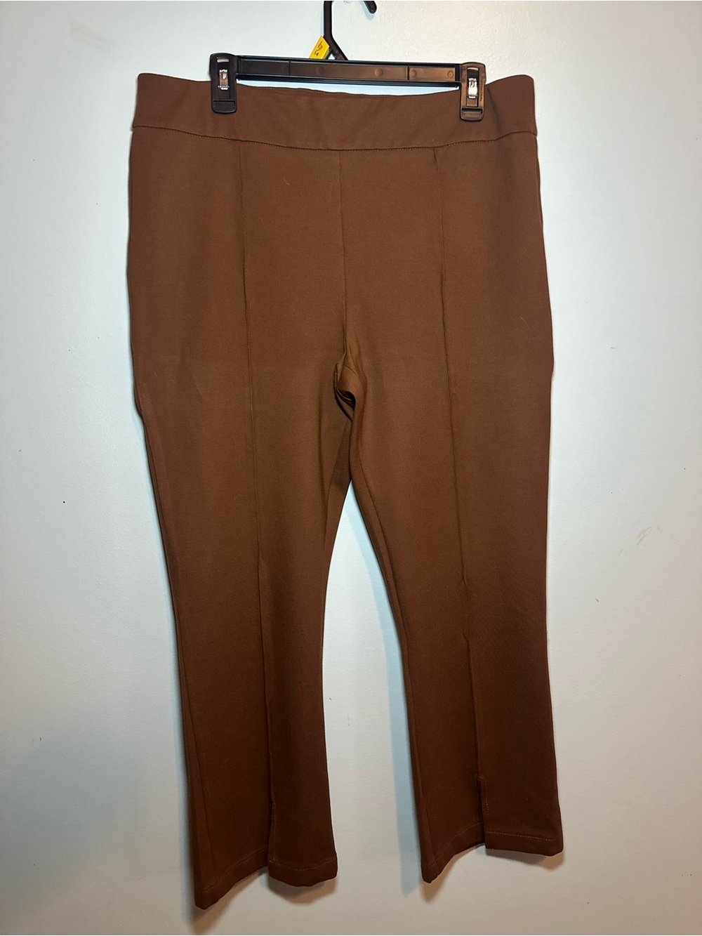 Carré Noir XL 16 Brown Pull On Stretch Ankle Pants Trouser